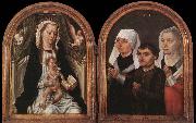 Master of the Saint Ursula Legend, Diptych with the Virgin and Child and Three Donors